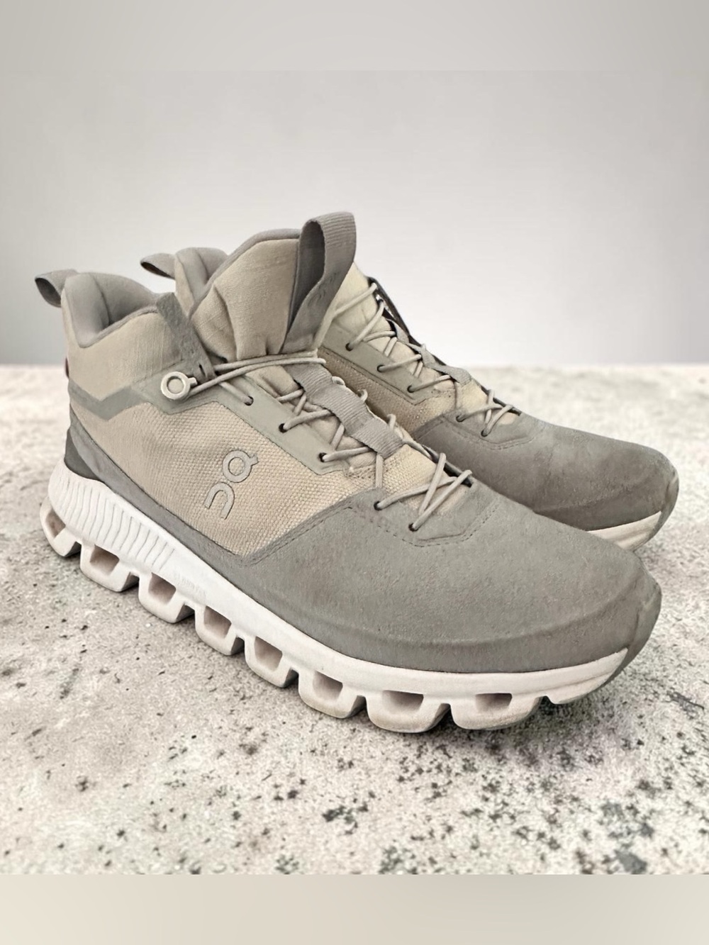 On Running Cloud Hi High-Top Sneakers Glacier Grey Women’s size 9